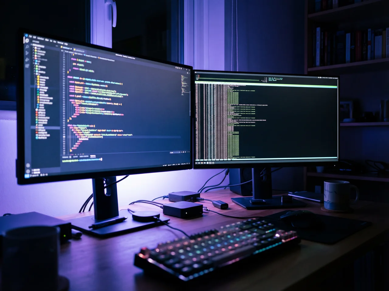 Doble monitor con codigo de programacion